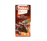 Шоколад Torras чорний з какао крихтами без цукру 75 г/40