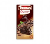 Шоколад Torras чорний без цукру кава 80 г