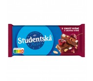 Шоколад Studentska молочний з арахісом, желе та шматочками вишні 170 г