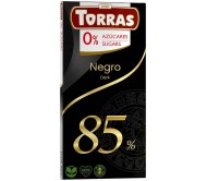 Шоколад Torras чорний 85 % какао без цукру 75 г/48