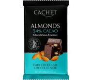 Шоколад Cachet чорний мигдаль 54% какао 300 г/12
