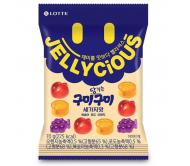 Цукерки жувальні Jellycious Mix персик,виноград,апельсин  60 г