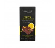 Шоколад Cachet чорний 57% Лимон і перець100 г/12