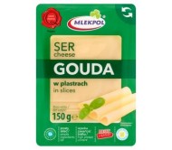 Сир твердий Mlekpol Gauda слайси 150 г/12
