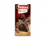 Шоколад Torras чорний без цукру кава 75 г/40