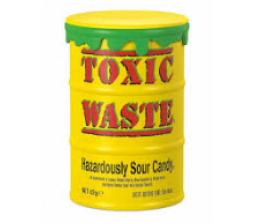 Цукерки жувальні Toxic Waste жовта  бочка 12*42 г