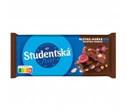 Шоколад Studentska молочно-темний з арахісом, родзинками та желе 170 г