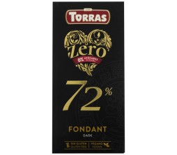 Шоколад Torras Zero чорний 72% какао без цукру 100 г/12