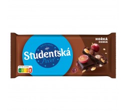 Шоколад Studentska чорний з арахісом, родзинками та желе 170 г