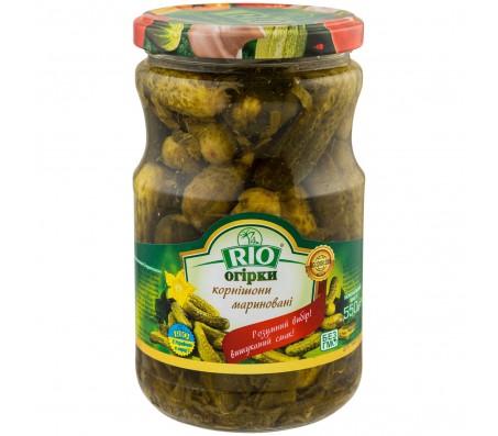 Огірки Rio корнішони мариновані 550 г