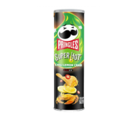 Чіпси Pringles Super Hot Chili Lemon Crab Краб з перцем чилі та лайм 110 г/20