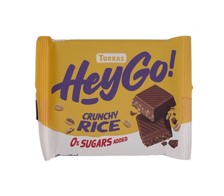 Шоколад Torras Hey Go молочний з рисовими кріспами без цукру 60 г/15