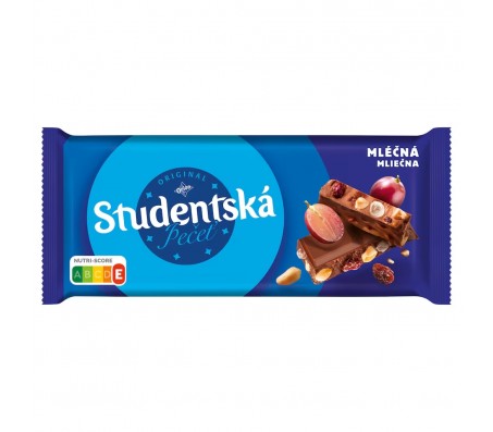 Шоколад Studentska молочний з арахісом, родзинками та желе 170 г