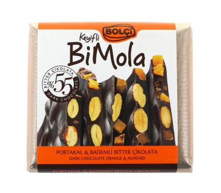 Шоколад Bolci чорний з мигдалем та апельсином 70 г