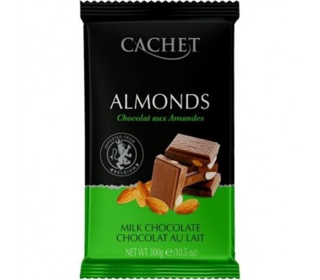 Шоколад Cachet молочний мигдаль 300 г/12 - Купити в інтернет магазині DF.ZP.UA