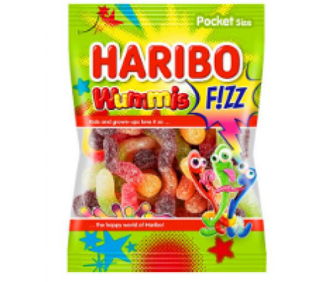 Цукерки жувальні Haribo Wummis Fizz Кислі черв'ячки 100 г/24