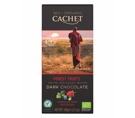 Шоколад Cachet чорний Organic 57% Малина 100 г/12 - Купить в интернет магазине DF.ZP.UA