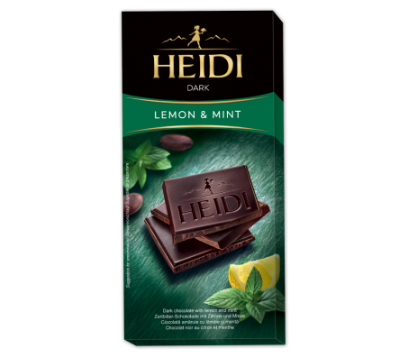 Шоколад Heidi Mint & Lemon чорний  80 г/20