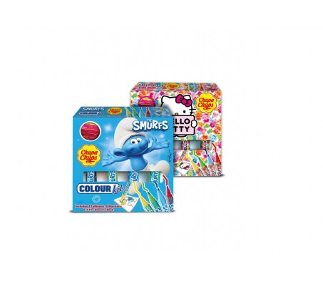 Цукерки з розмальовкою Chupa Chups Смурфики та Hello Kitty 48 г