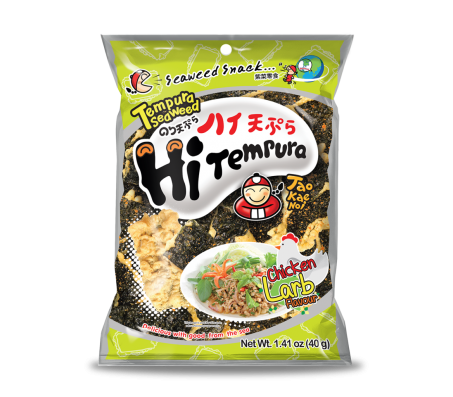 Чіпси хрусткі з норі Tao Kae Noi Tempura зі смаком курячого ларбу 40 г