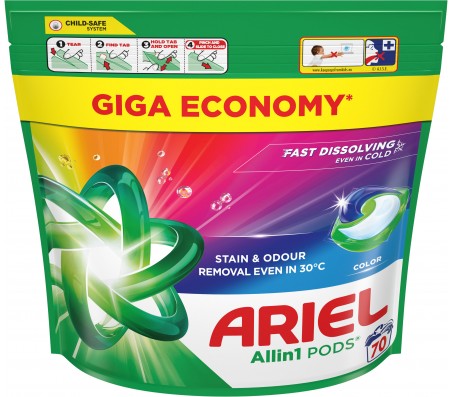 Капсули для прання Ariel для кольорового 70 шт