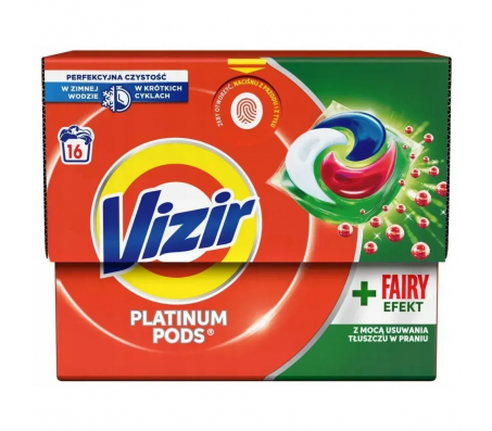 Капсули для прання Vizir 4в1 Platinum Pods + Fairy Effect 16 шт/4