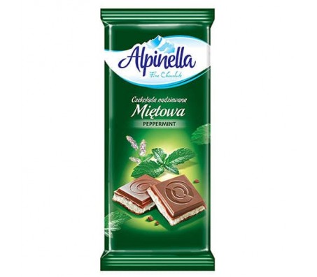 Шоколад Alpinella молочний М'ята 100 г