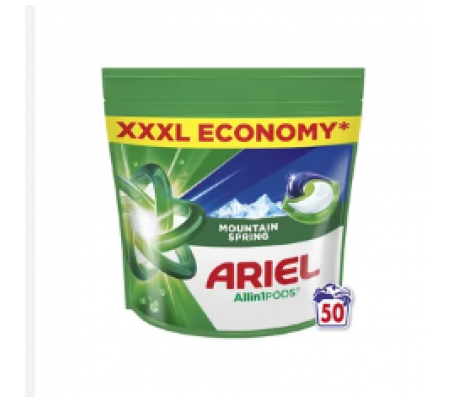 Капсули для прання Ariel Чистота та Свіжість Гірське джерело 50 шт