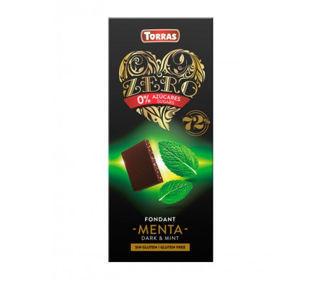 Шоколад Torras Zero чорний з м'ятою 72% 100 г/12