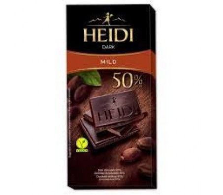 Шоколад Heidi чорний 50% 80 г/20