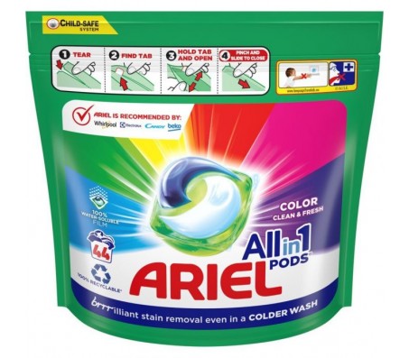 Капсули для прання Ariel Чистота та Свіжість Колор 44 шт