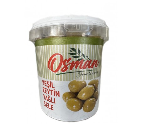 Оливки зелені з кісточкою Osman в олії відерце 380 г - Купить в интернет магазине DF.ZP.UA