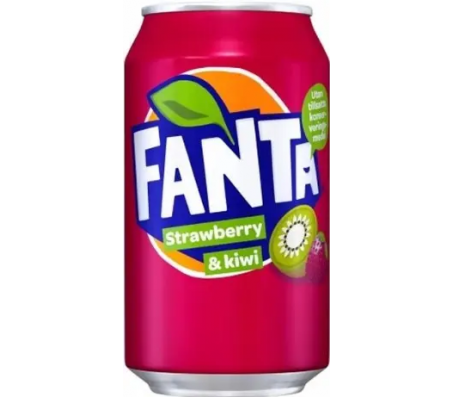 Напій газований Fanta полуниця та ківі з/б 330 мл/24