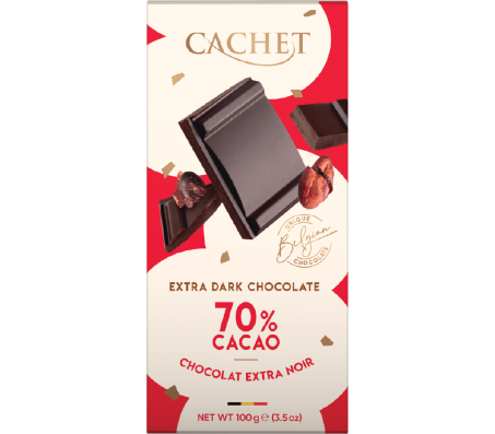 Шоколад Cachet чорний 70% cacao 100 г/12