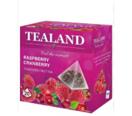 Чай фруктовий в пірамідках Tealand малина журавлина 20 пак/10