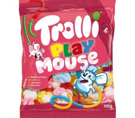 Цукерки жувальні Trolli Playmouse 150 г/20