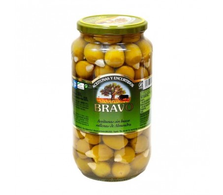 Оливки Bravo фаршировані мигдалем 1000 г/6