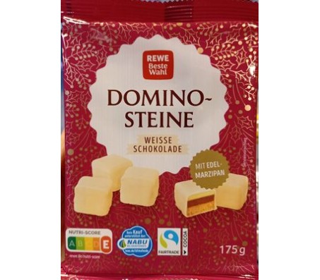 Цукерки Rewe Dominosteine марципанові у білому шоколаді 175 г
