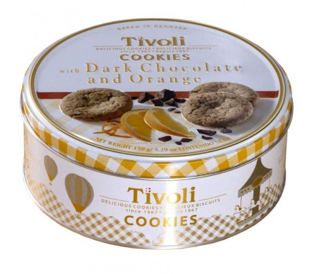Печиво Tivoli Апельсин та чорний шоколад  ж/б 150 г