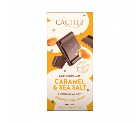 Шоколад Cachet молочний  Карамель і морська сіль 100 г/12
