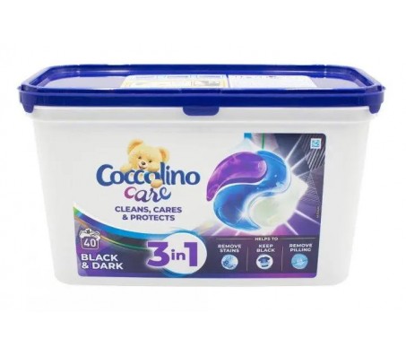 Капсули для прання темних речей Coccolino Care 3в1 Black & Dark 40 шт/3 - Купить в интернет магазине DF.ZP.UA