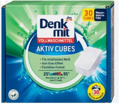 Порошок в капсулі Denkmit Vollwaschmittel Cubes 30 шт/10 - Купить в интернет магазине DF.ZP.UA