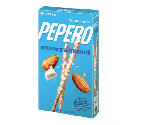 Соломка Pepero у білому шоколаді з мигдалем Snowy Almond Lotte 32 г/40