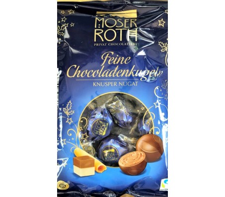 Цукерки шоколадні Moser Roth Praline Knusper Nougat хрустка нуга 150 г/42