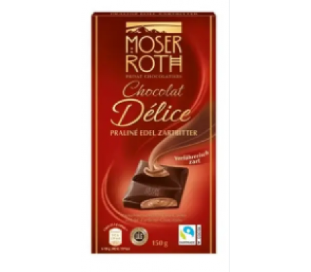 Шоколад Moser Roth чорний Delice Praline Edel 50% 150 г/45