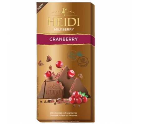 Шоколад Heidi молочний з журавлиною 80 г/20