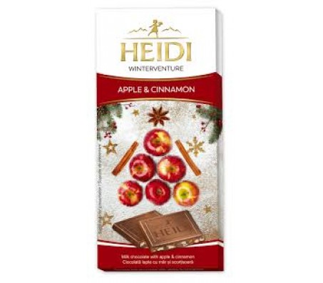 Шоколад Heidi молочний з яблуком і корицею 90 г/20