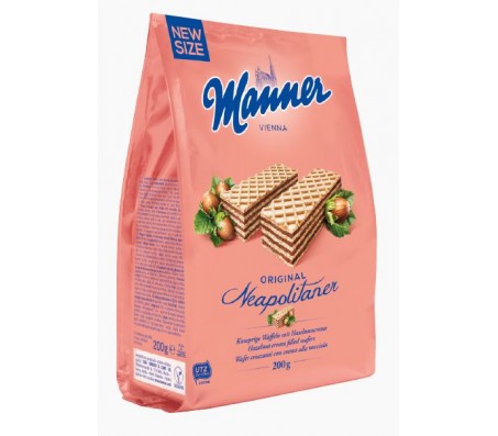 Вафлі Manner Zarties Neapolitaner з горіховим кремом 200 г/12