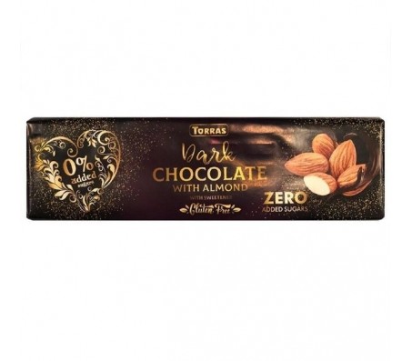 Шоколад Torras Zero чорний з мигдалем без цукру 300 г/14 - Купити в інтернет магазині DF.ZP.UA