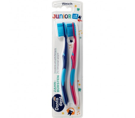 Зубна щітка Dontodent Junior від 6 років 2 шт - Купить в интернет магазине DF.ZP.UA